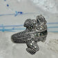 Alligator ring crocodile band size 9 marcasites sterling silver women