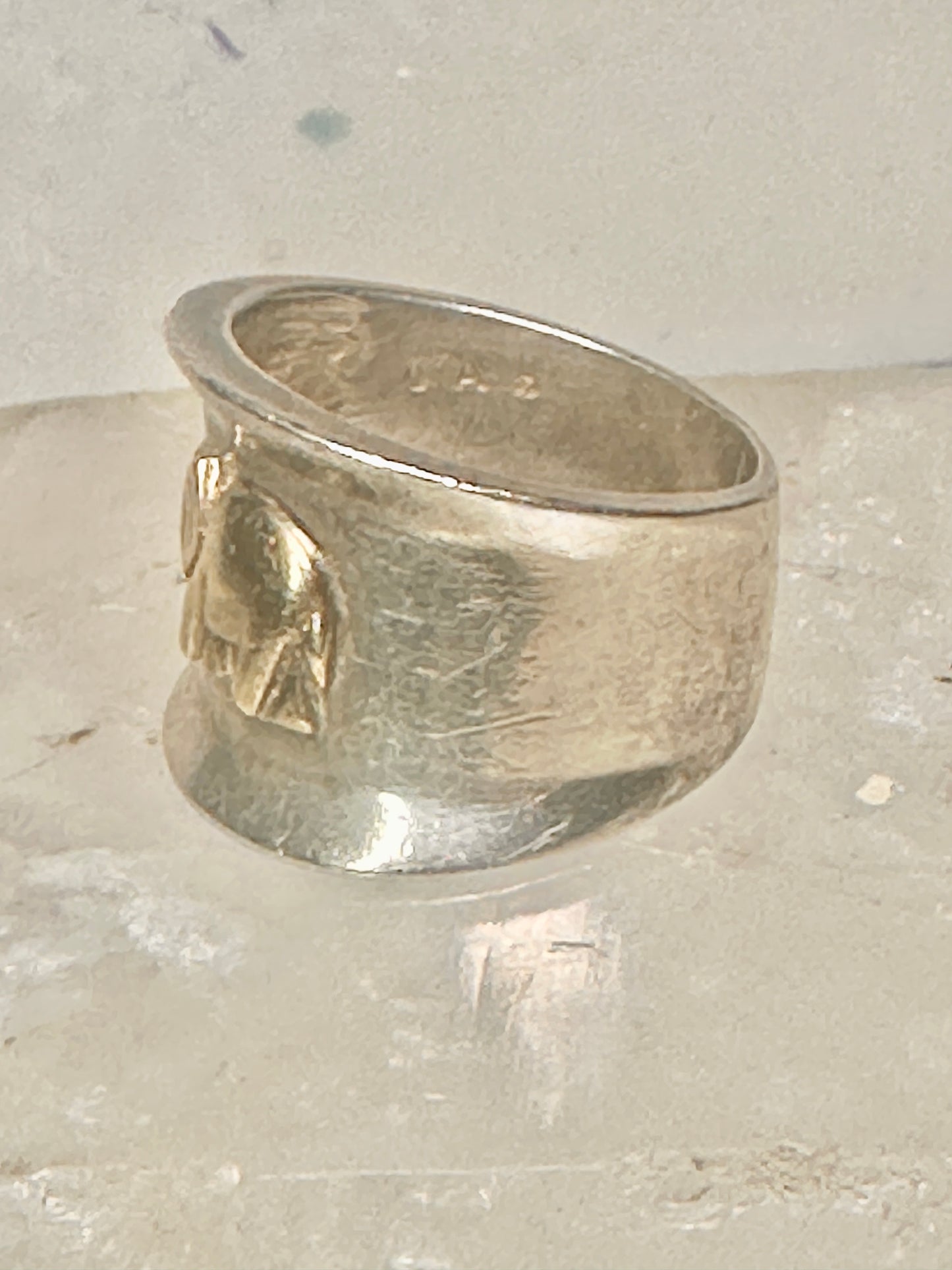 Elephant ring cigar band size 9 Sterling Silver women girls