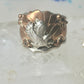 Navajo ring Eagle band by Etsitty size 6.25 sterling silver copper signed logo of bear women men