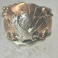 Navajo ring Eagle band by Etsitty size 6.25 sterling silver copper signed logo of bear women men