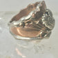 Navajo ring Eagle band by Etsitty size 6.25 sterling silver copper signed logo of bear women men