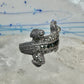 Alligator ring crocodile band size 9 marcasites sterling silver women