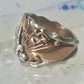 Navajo ring Eagle band by Etsitty size 6.25 sterling silver copper signed logo of bear women men