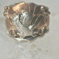 Navajo ring Eagle band by Etsitty size 6.25 sterling silver copper signed logo of bear women men
