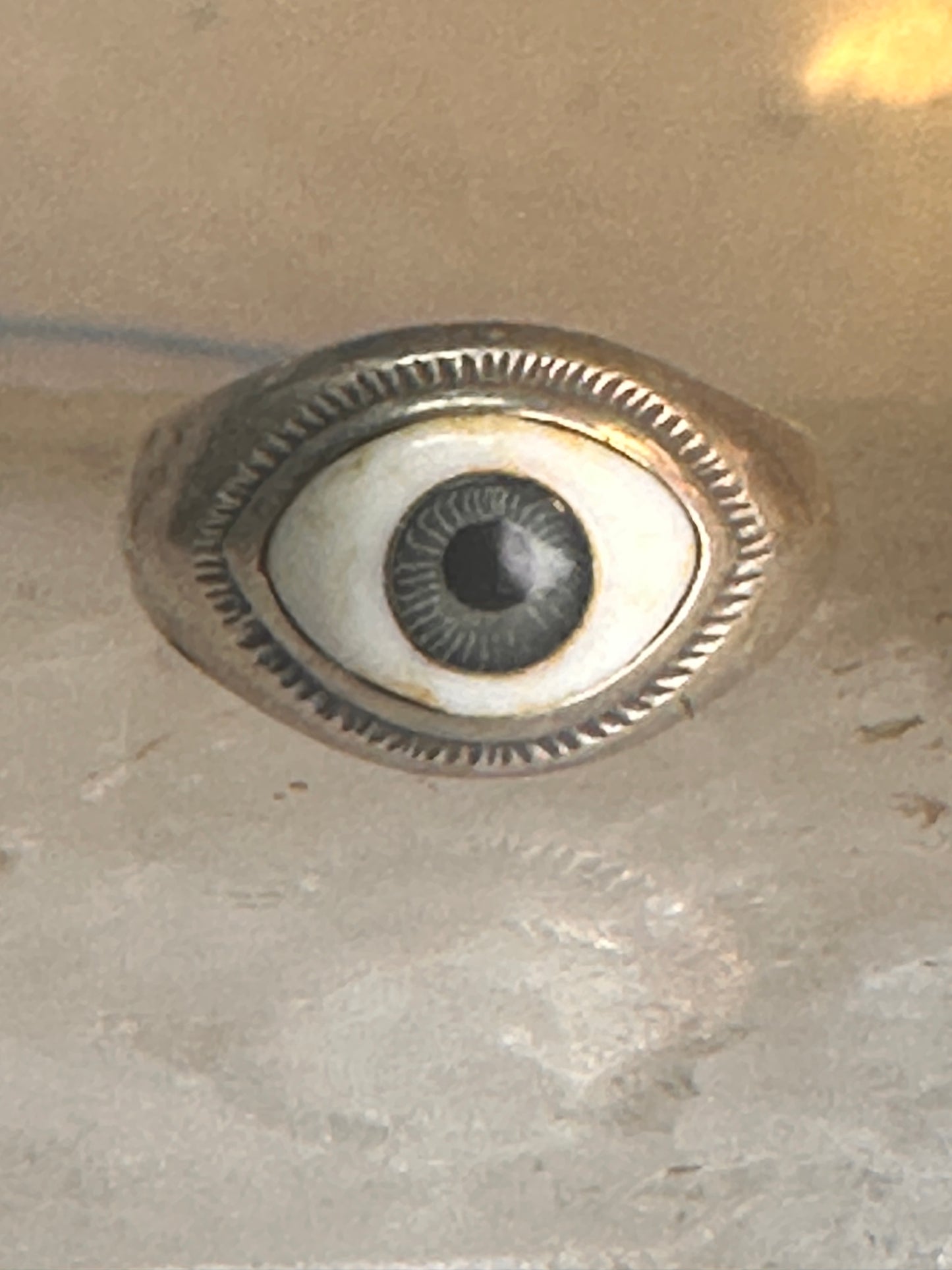 Eye ring eyeball band size 6 sterling silver women men
