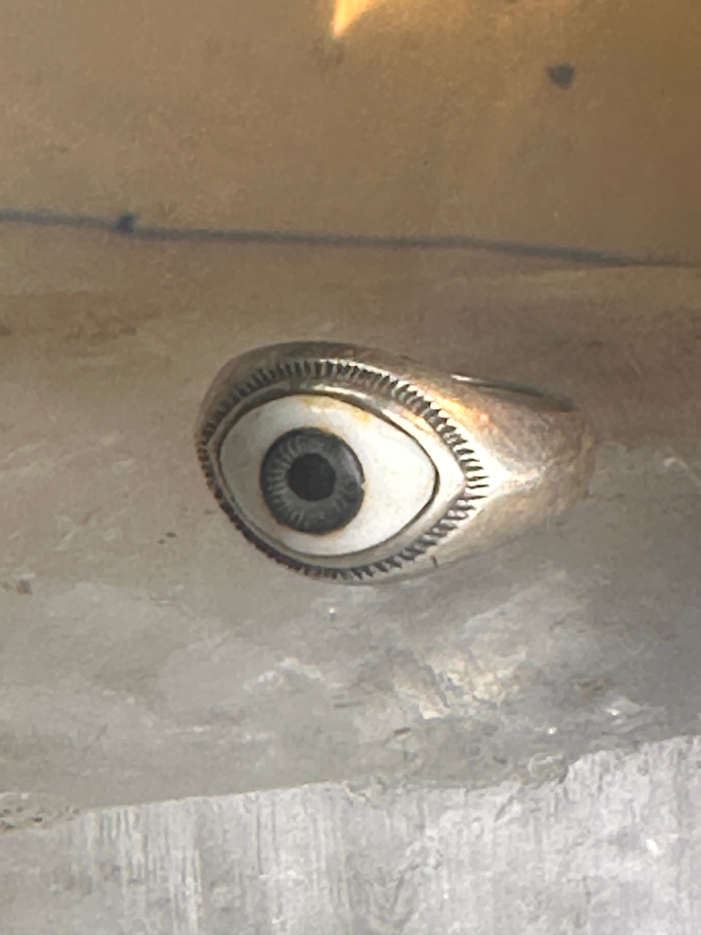 Eye ring eyeball band size 6 sterling silver women men