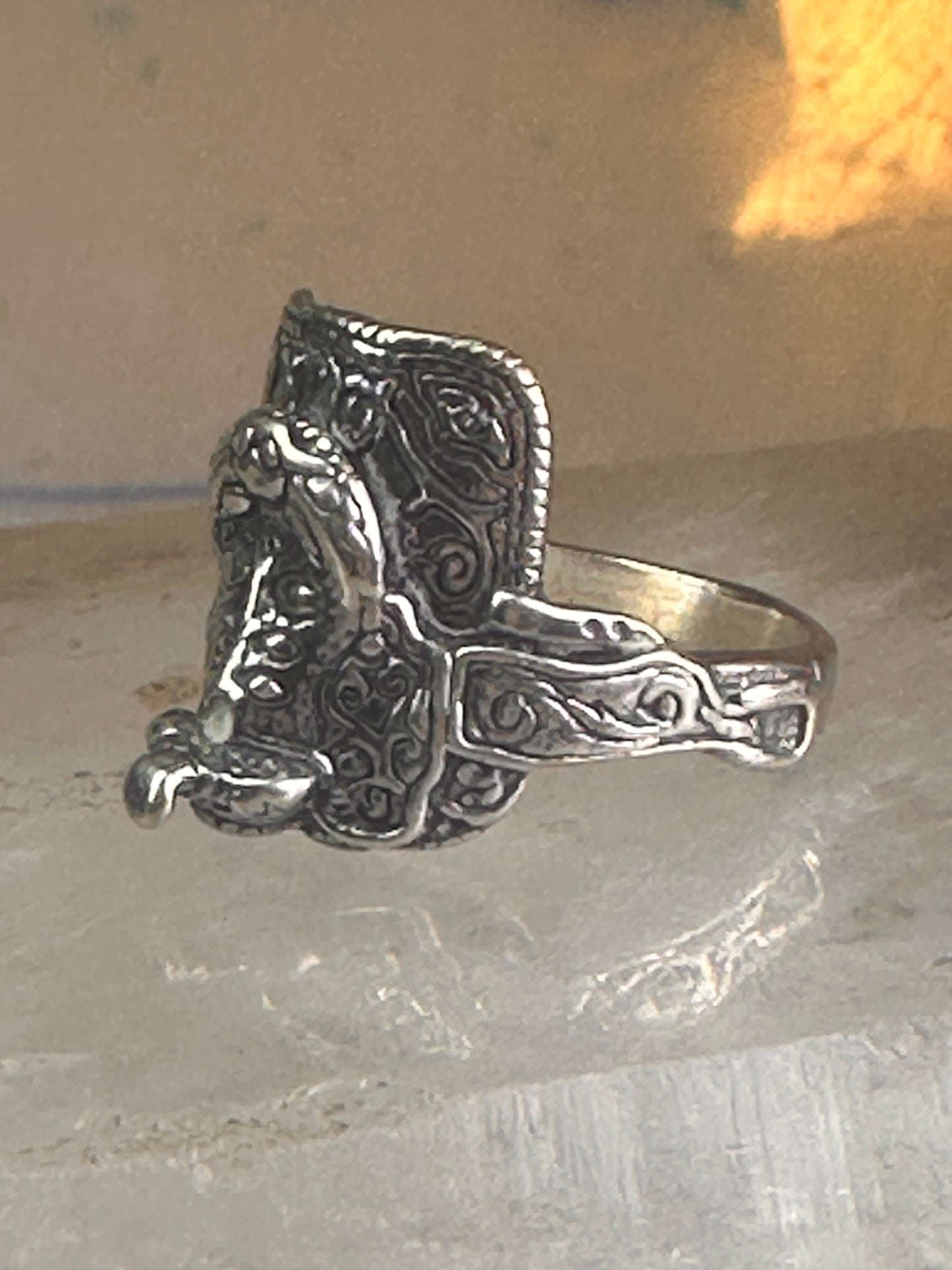Saddle ring Kabana band cowgirl southwest size 5.75 sterling silver women girls