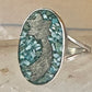 Shooting star ring Mexico turquoise chips celestial size 7 sterling silver women girls