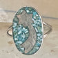 Shooting star ring Mexico turquoise chips celestial size 7 sterling silver women girls