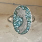 Shooting star ring Mexico turquoise chips celestial size 7 sterling silver women girls