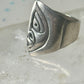 Pacific Northwest face spirit wind ring cigar band size 6 sterling silver women girls