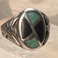 Navajo ring phoenix turquoise onyx size 10.50 sterling silver women men