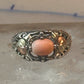 Black Hills Gold ring coral band leaves size 6 sterling silver women
