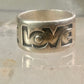 Love ring Love band size 6 Bell trading co logo Sterling Silver women girl 1970 peace Hippie