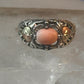 Black Hills Gold ring coral band leaves size 6 sterling silver women