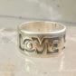Love ring Love band size 6 Bell trading co logo Sterling Silver women girl 1970 peace Hippie