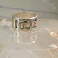 Love ring Love band size 6 Bell trading co logo Sterling Silver women girl 1970 peace Hippie