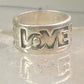 Love ring Love band size 6 Bell trading co logo Sterling Silver women girl 1970 peace Hippie