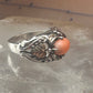 Black Hills Gold ring coral band leaves size 6 sterling silver women