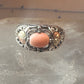 Black Hills Gold ring coral band leaves size 6 sterling silver women