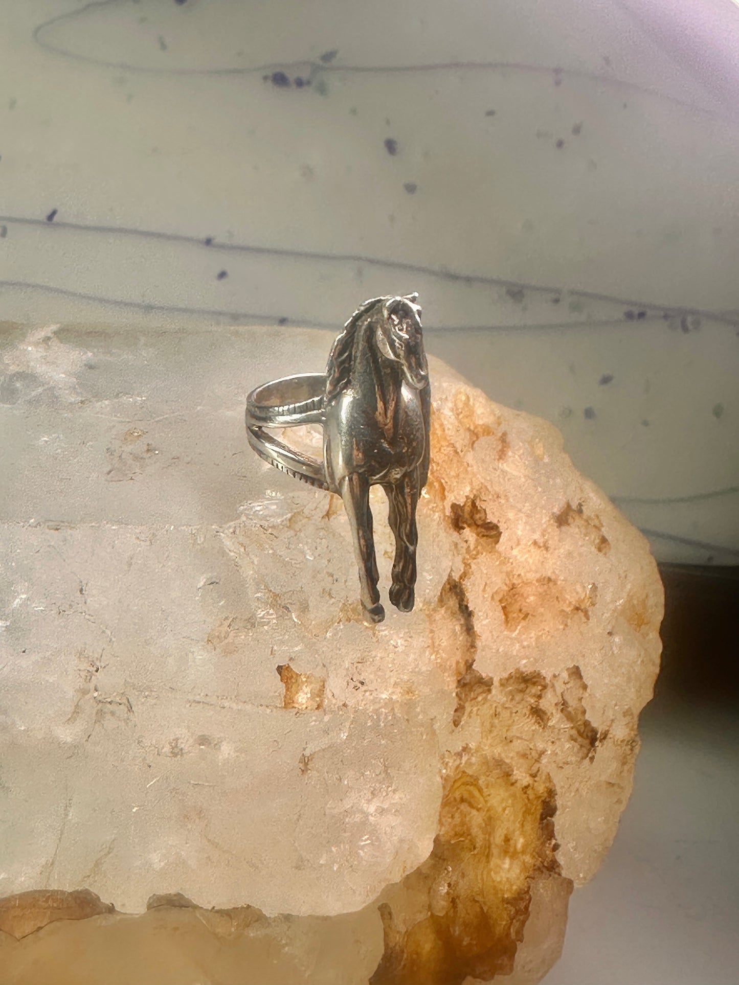 Horse ring cowgirl southwest size 5.25 Sterling Silver women girls&nbsp;