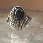 Black Hills Gold ring onyx band leaves size 3 sterling silver women