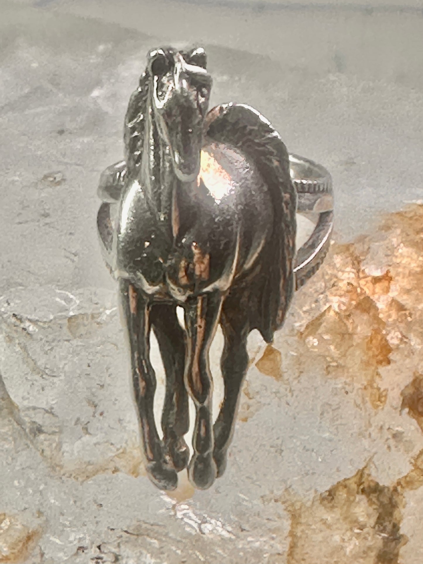 Horse ring cowgirl southwest size 5.25 Sterling Silver women girls&nbsp;