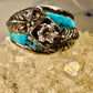 Turquoise ring Southwest band CZ sterling silver size 5.75 women signed CW