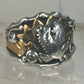 Navajo ring Eagle Band by RB sterling silver copper size 9.75