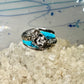 Turquoise ring Southwest band CZ sterling silver size 5.75 women signed CW