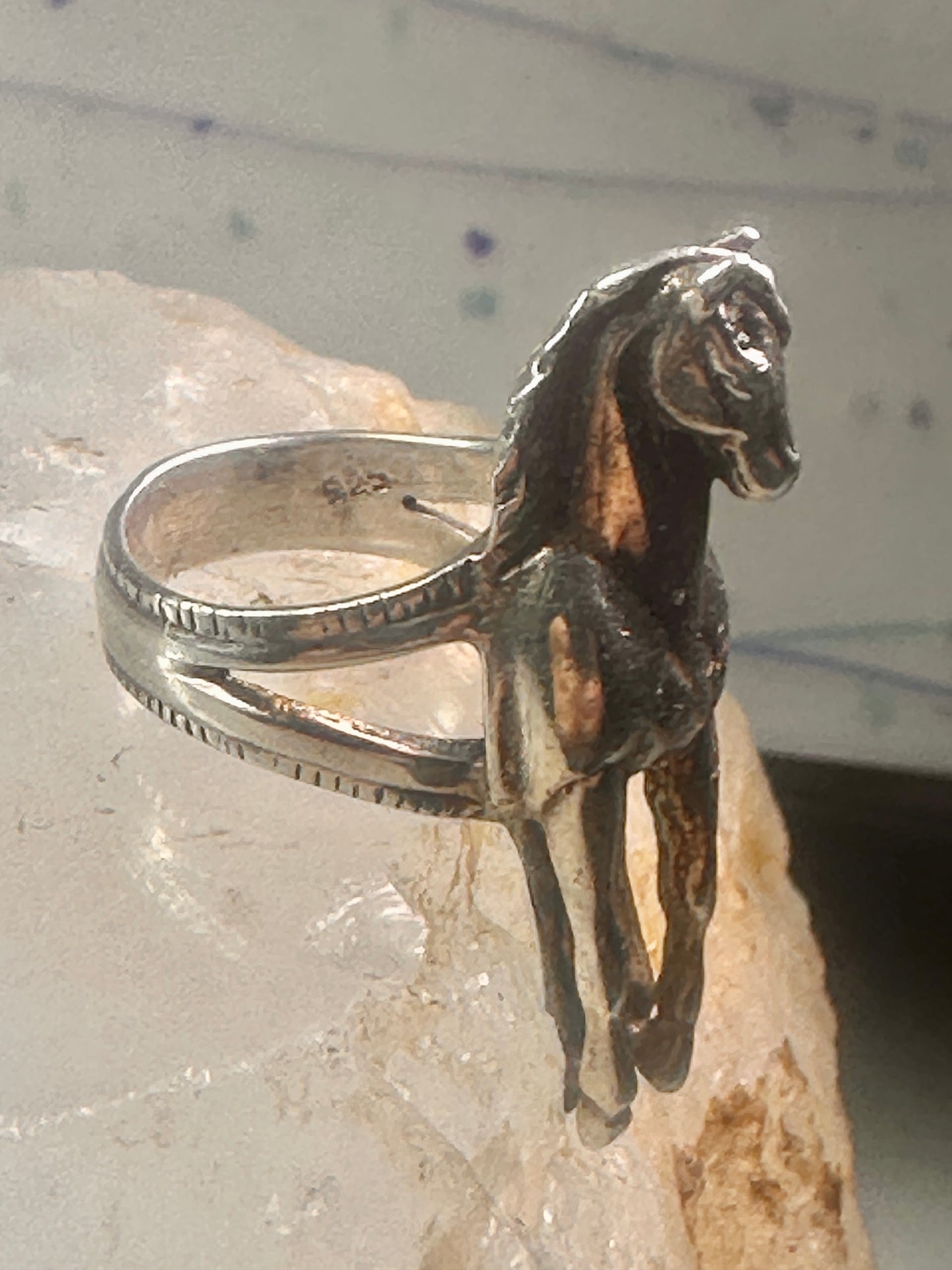 Horse ring cowgirl southwest size 5.25 Sterling Silver women girls&nbsp;