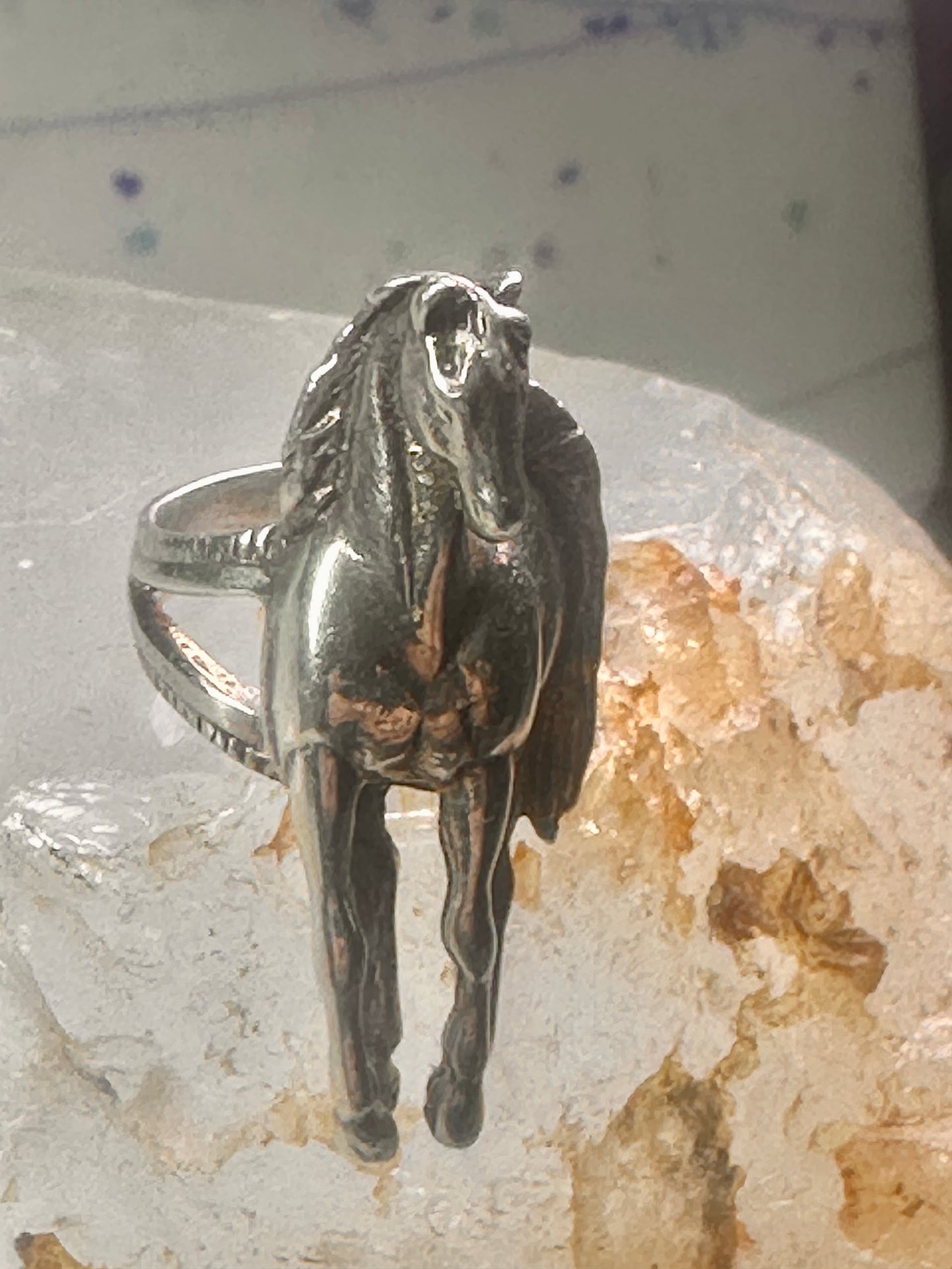 Horse ring cowgirl southwest size 5.25 Sterling Silver women girls&nbsp;