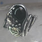 Black Hills Gold ring onyx band leaves size 3 sterling silver women