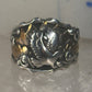 Navajo ring Eagle Band by RB sterling silver copper size 9.75