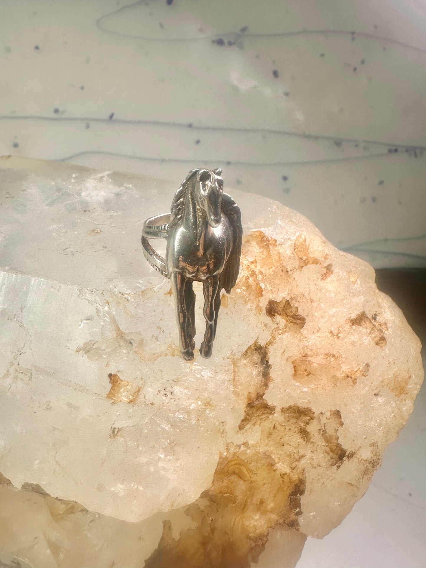 Horse ring cowgirl southwest size 5.25 Sterling Silver women girls&nbsp;