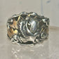 Navajo ring Eagle Band by RB sterling silver copper size 9.75