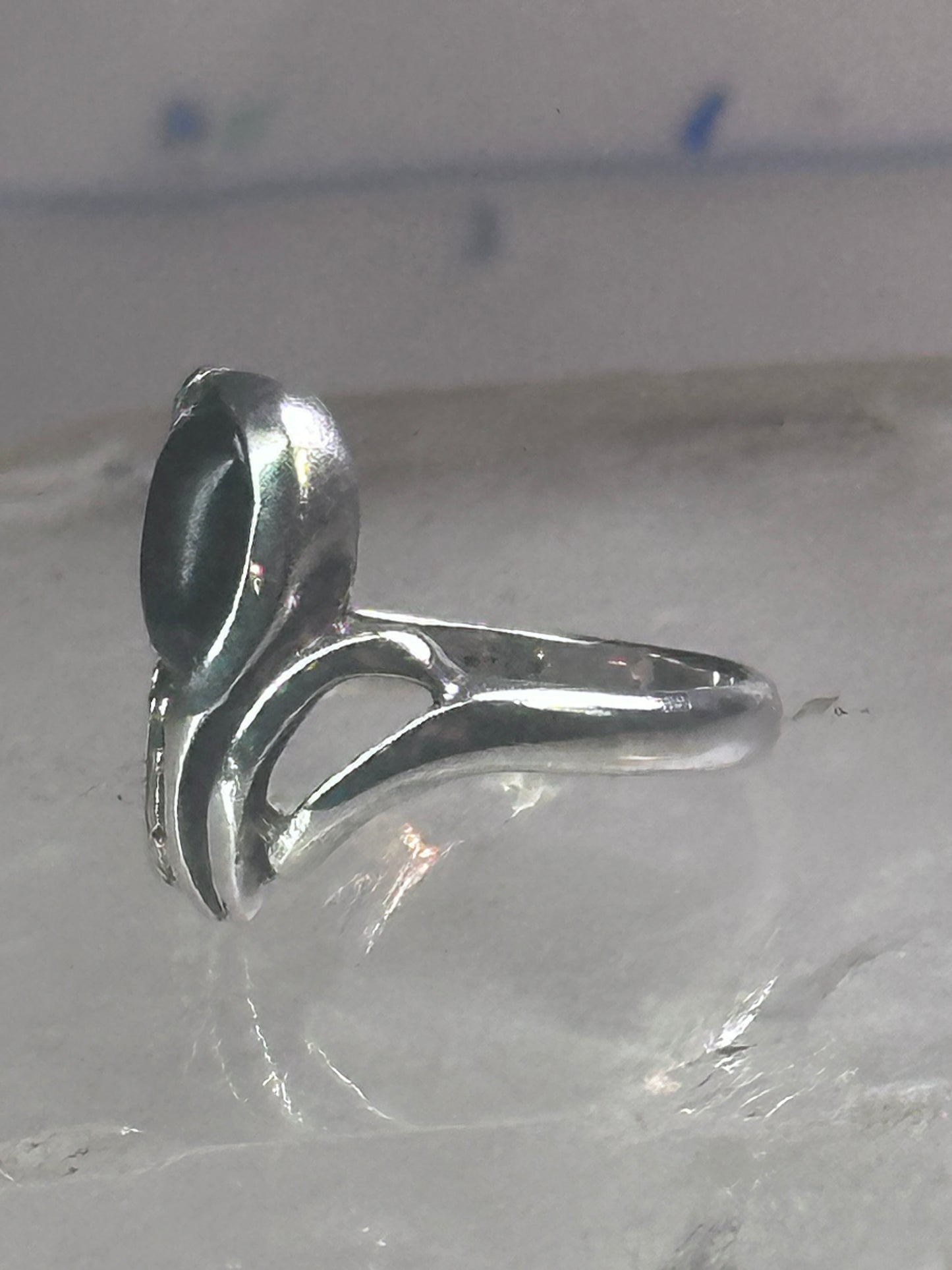 Black Hills Gold ring onyx band leaves size 3 sterling silver women