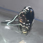 Black Hills Gold ring onyx band leaves size 3 sterling silver women