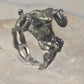 Ram ring sculptural Aries band leaves size 5.75 sterling silver women