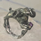 Ram ring sculptural Aries band leaves size 5.75 sterling silver women