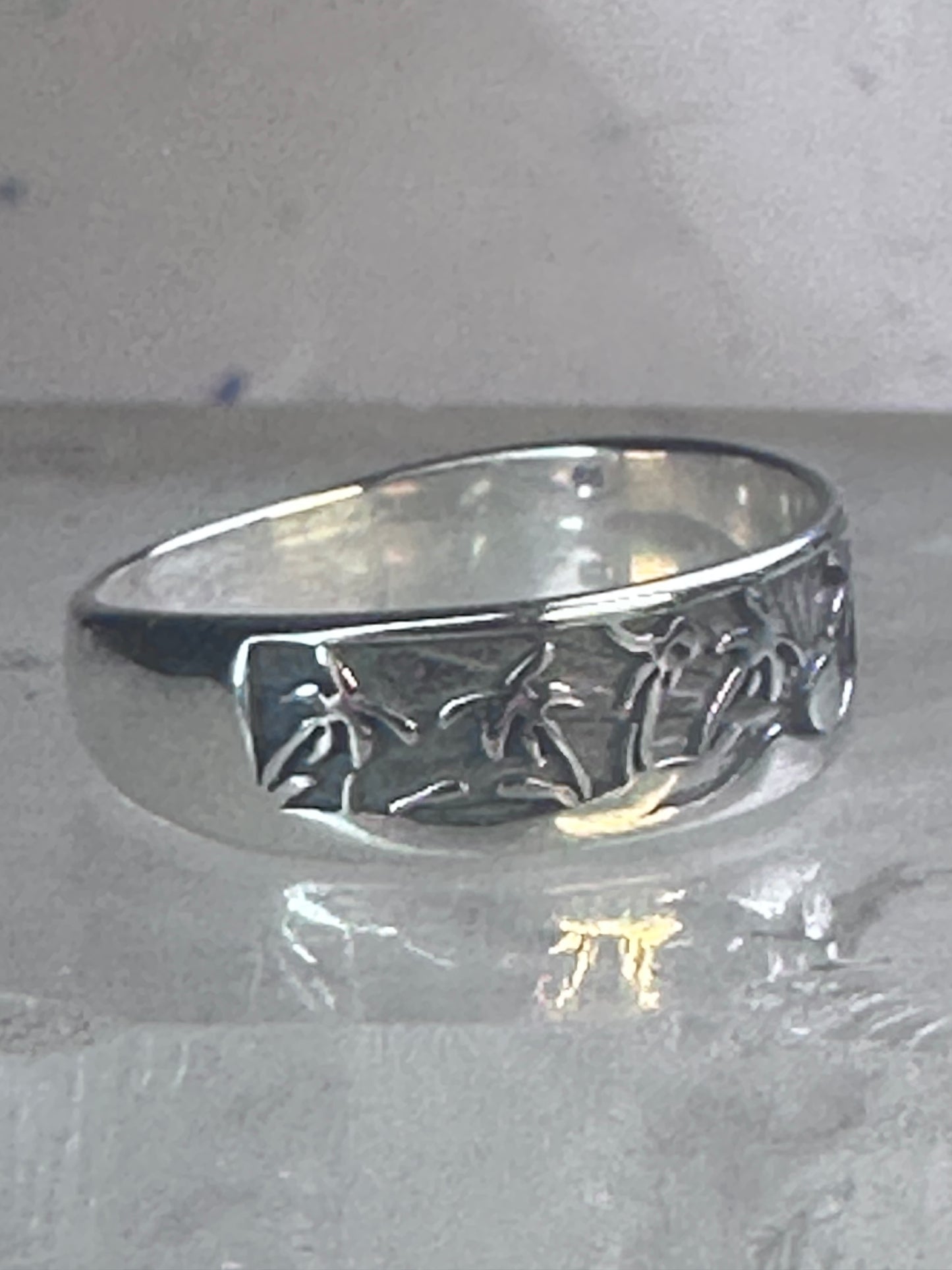 Palm Trees ring sun floral Paradise tropics band size 6.75 sterling silver women girls