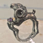 Ram ring sculptural Aries band leaves size 5.75 sterling silver women