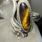 Tiger Eye ring feathers squash blossom size 7.25 sterling silver women