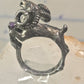 Ram ring sculptural Aries band leaves size 5.75 sterling silver women