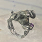 Ram ring sculptural Aries band leaves size 5.75 sterling silver women