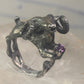 Ram ring sculptural Aries band leaves size 5.75 sterling silver women
