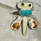 Bug Ring Turquoise MOP Navajo size 3.75 sterling silver women girls