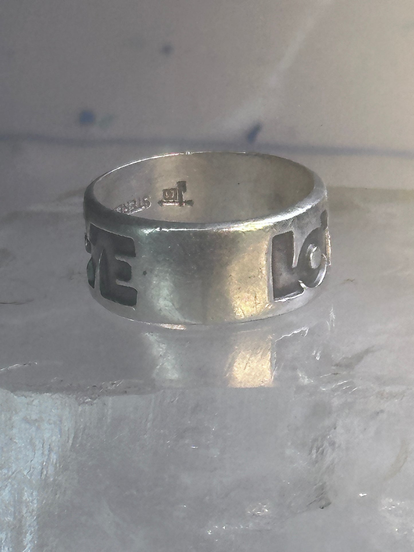 Love Ring bell Trading co band LOVE Valentine band size 9.50 sterling silver women men
