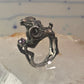 Ram ring sculptural Aries band leaves size 5.75 sterling silver women