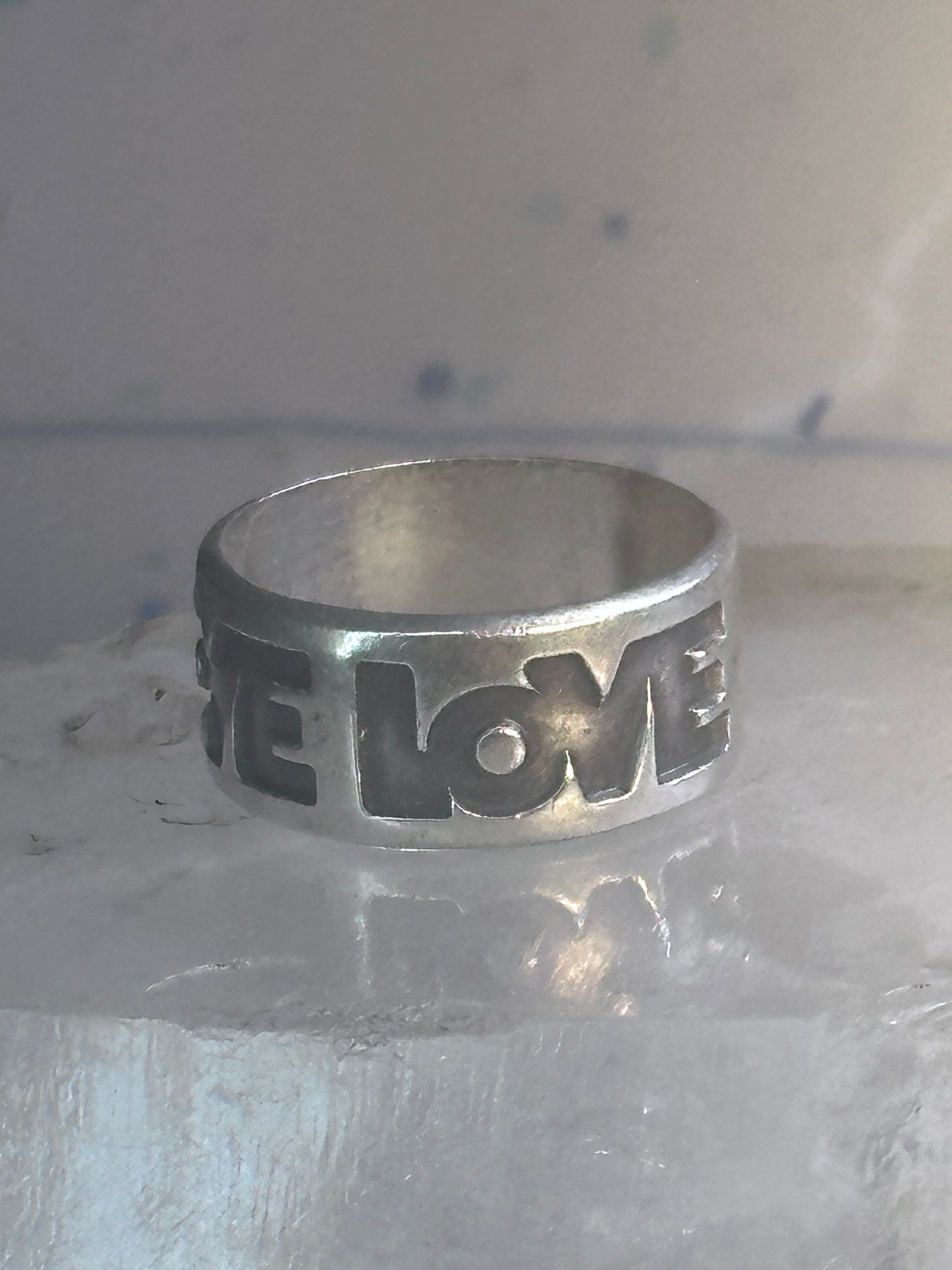 Love Ring bell Trading co band LOVE Valentine band size 9.50 sterling silver women men